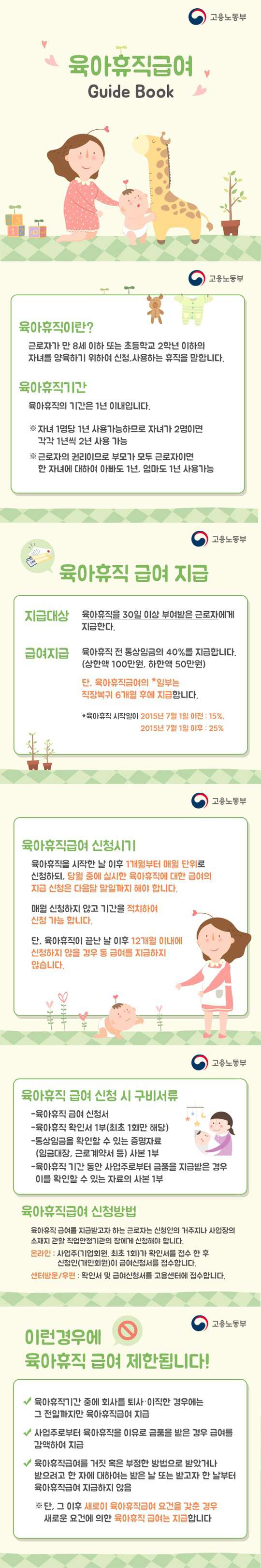 육아휴직급여에 대해 알아보세요.