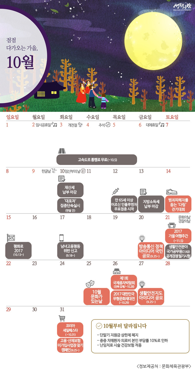 10월 지금 누릴 수 있는 정책을 한눈에!